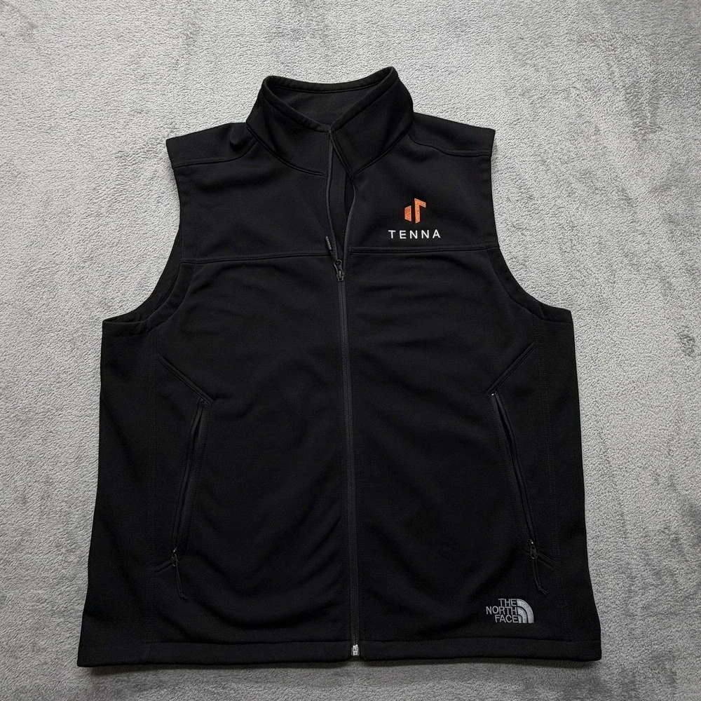 The North Face Vest Mens Extra Large Black WindWall Softshell Tenna‎ Logo